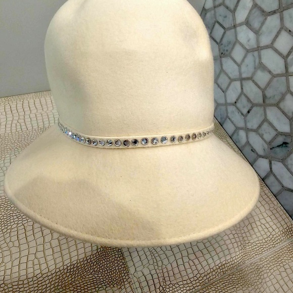 Very Rare New Unused Vintage Women\'s I. Magnins Frank Olive Hat.  S/M main image 10